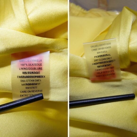 NEW‎ Alice + Olivia 100% Silk A-Line Mini Dress, Yellow, Large - Picture 9 of 14